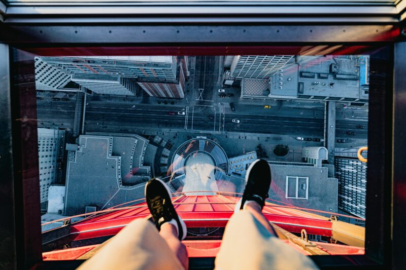 calgary attractions Looking down from the observation deck at the Calgary Tower, one of the most visible and visited Calgary Attractions